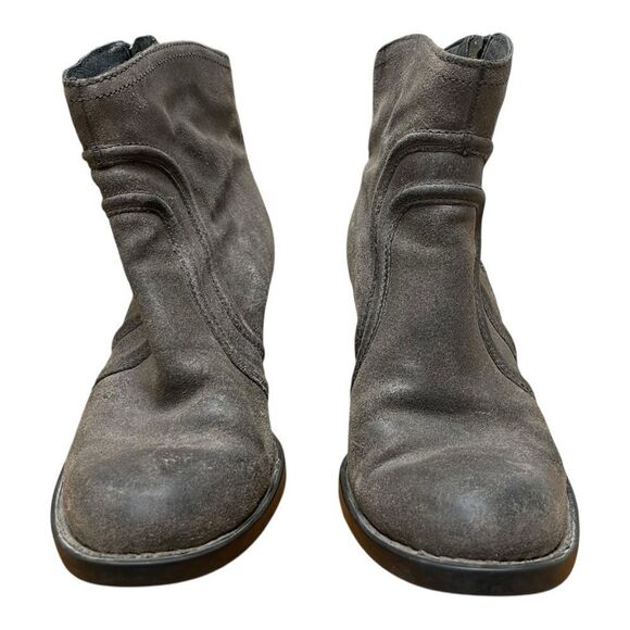 Born Leather Gray Ankle Boots Size 7 Size Zip Casual Short Heel - Picture 7 of 7